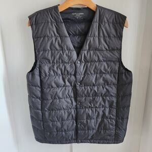 POLHAM Air Plus Down Puffer Vest Men's Large Snap‎ Front Charcoal Gray Packable